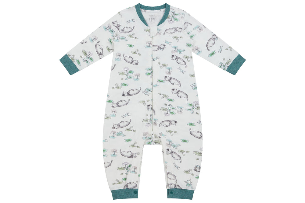 
            
                Load image into Gallery viewer, Bamboo Long Sleeve Romper - The Frog &amp;amp; The Ox
            
        