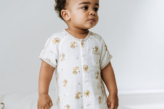 Short Sleeve Romper (Bamboo Pima) - The Lion and The Mouse