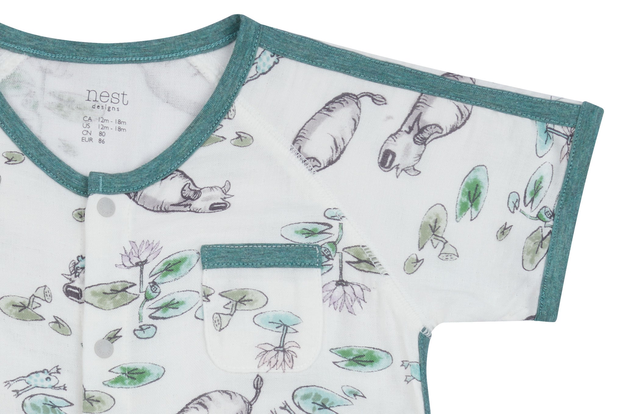 Bamboo Pima Short Sleeve Romper - The Frog & The Ox