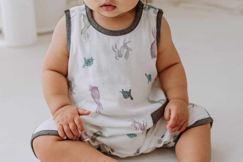 
            
                Load image into Gallery viewer, Bamboo Pima Sleeveless Romper - The Tortoise &amp;amp; The Hare
            
        