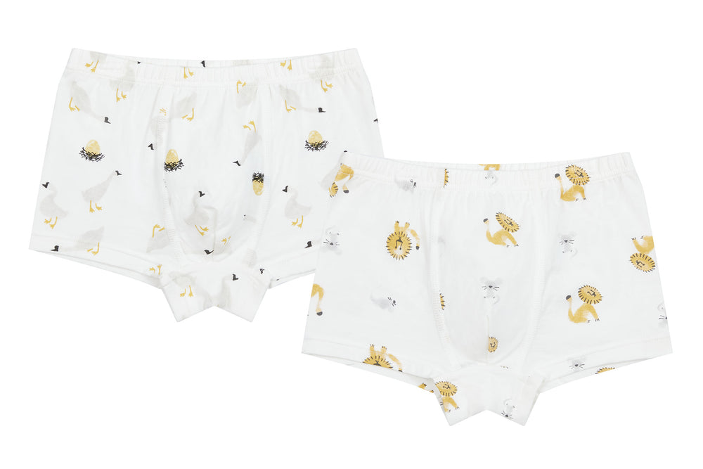 Boys Boxer Briefs Underwear (Bamboo, 2 Pack) - The Lion & The Goose