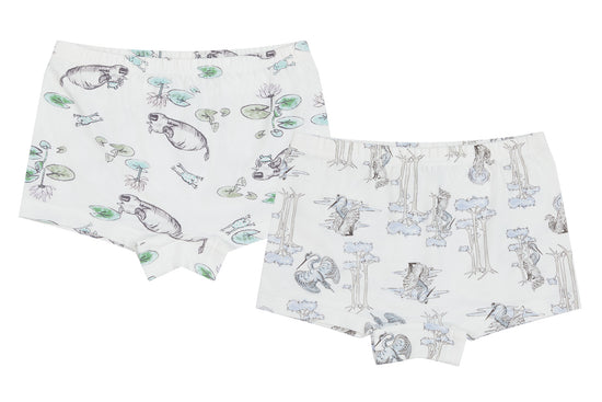 Girls Boy Short Underwear (Bamboo, 2 Pack) - The Crane & The Ox