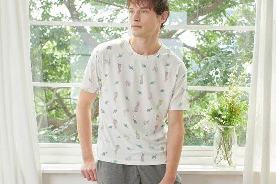 Load image into Gallery viewer, Men&amp;#39;s Short Sleeve PJ Set (Bamboo Jersey) - The Tortoise &amp;amp; The Hare

