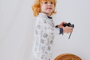 
            
                Load image into Gallery viewer, Bamboo Two-Piece Long Sleeve PJ Set - The Wolf &amp;amp; The Crane
            
        