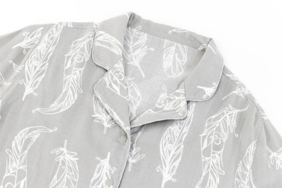 Load image into Gallery viewer, Unisex Button-up PJ Set (Bamboo Pima) - Feather Grey
