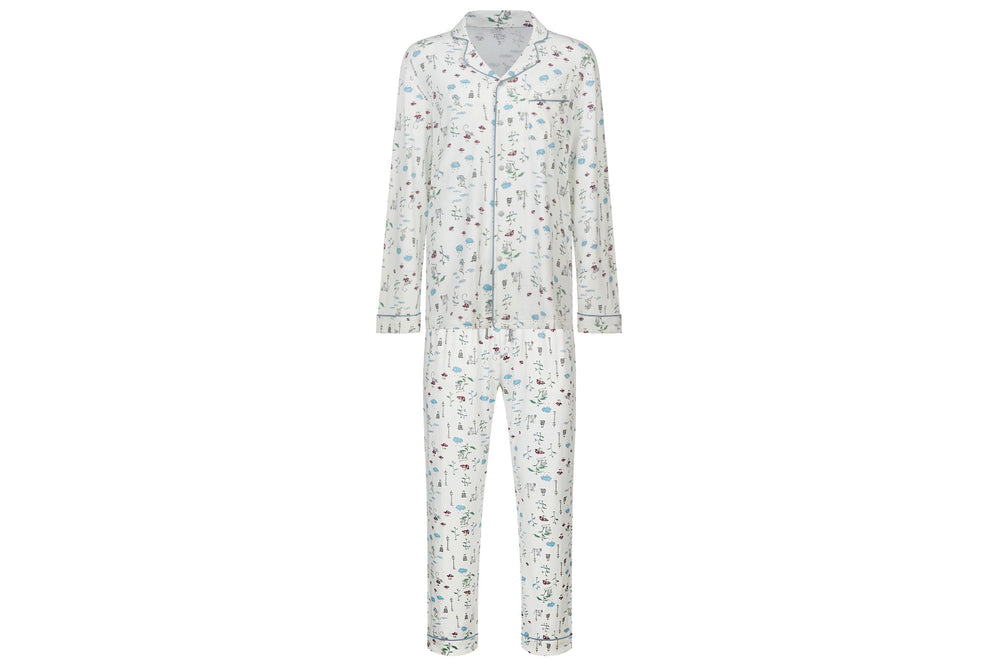 Bamboo Jersey Long Sleeve Button-up Unisex Pj Set - The Town Mouse & The Country Mouse