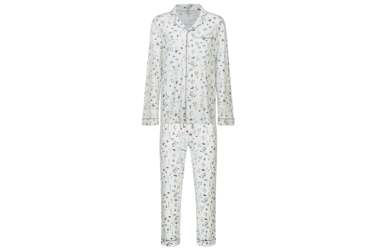 Long Sleeve Button-up Unisex Pj Set (Bamboo Jersey)  - The Town Mouse & The Country Mouse