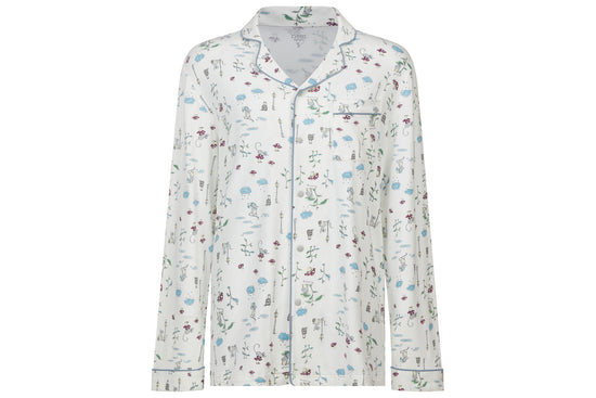Long Sleeve Button-up Unisex Pj Set (Bamboo Jersey)  - The Town Mouse & The Country Mouse