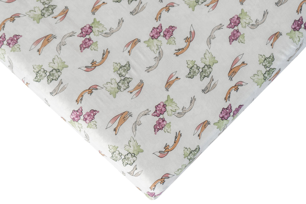 Fitted Bamboo Crib Sheet - The Fox & The Grapes