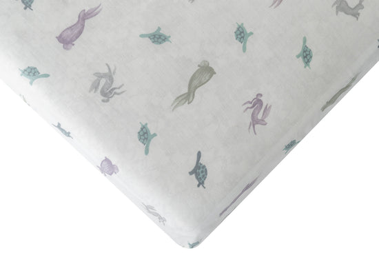 Load image into Gallery viewer, Fitted Crib Sheet (Bamboo) - The Tortoise &amp;amp; The Hare
