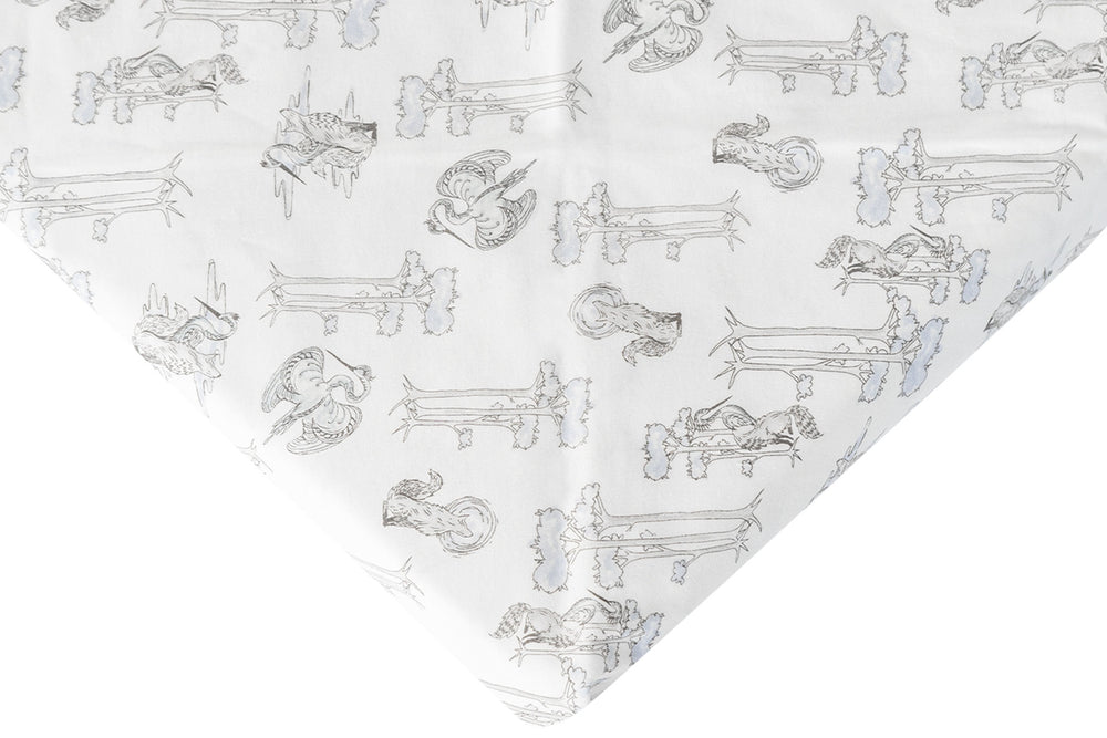 
            
                Load image into Gallery viewer, Fitted Bamboo Cotton Twin Sheet - The Wolf &amp;amp; The Crane
            
        