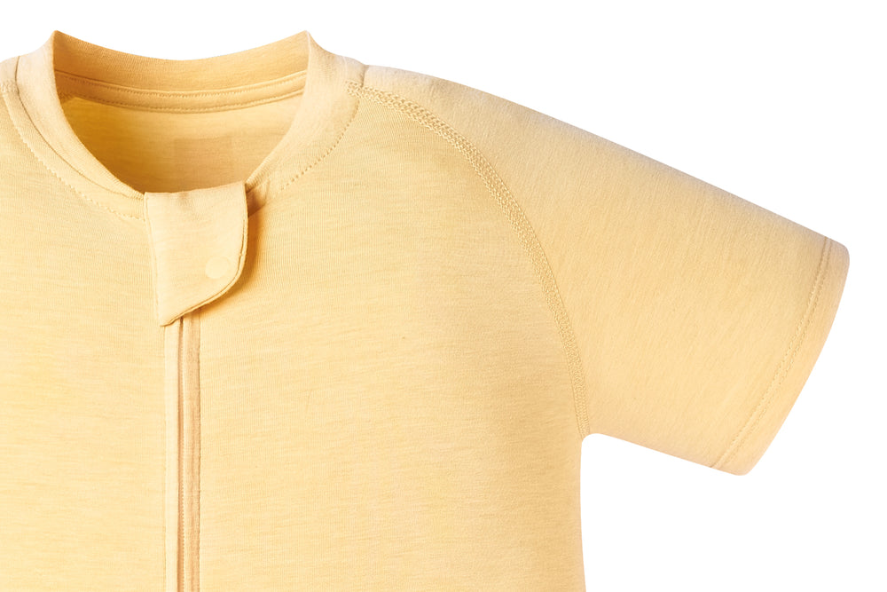 Bamboo Jersey Short Sleeve Footed Sleep Bag 0.5 TOG - Pantone Sunset Gold