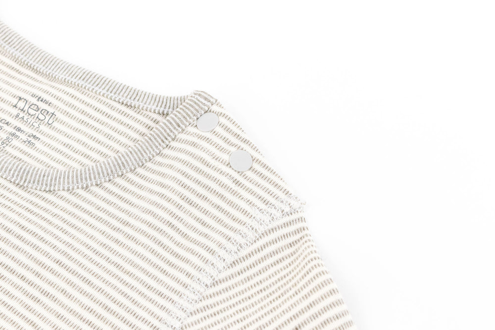 Basics Organic Cotton Ribbed Long Sleeve T-Shirt (2 Pack) - Dark Grey - Nest Designs