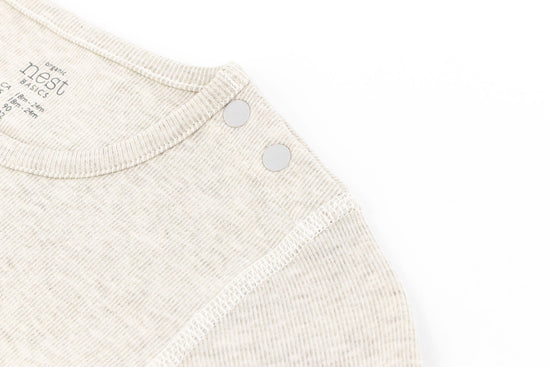 Basics Organic Cotton Ribbed Long Sleeve T-Shirt (2 Pack) - Light Grey - Nest Designs