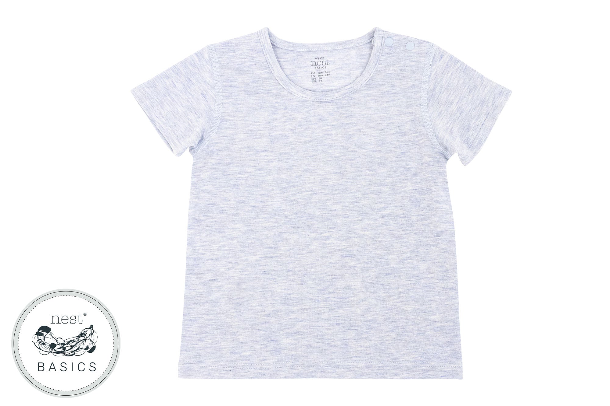 Basics Bamboo Cotton Short Sleeve T-Shirt - Grey Dawn