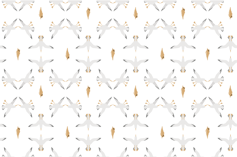 Women's Bamboo Robe - Seagulls & Seashells - Nest Designs